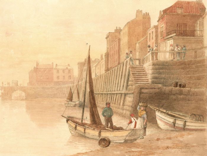 Edward C. Booth (1821–c.1895) - 1891 Watercolour, Whitby Harbour