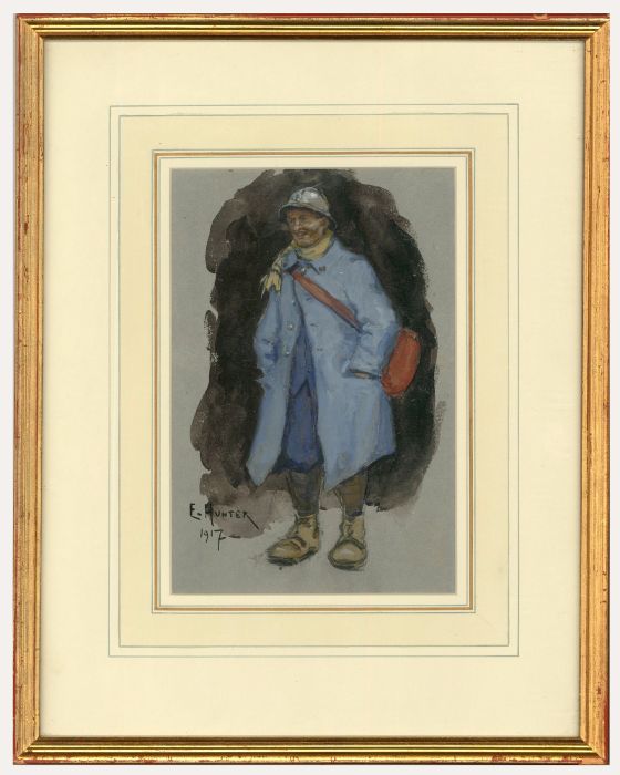 Mary Ethel Hunter (1878-1936) - 1917 Watercolour, Soldier