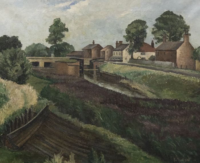 Kathleen Tyson (1898-1982) - 20th Century Oil, Looking Towards the Lock Gate