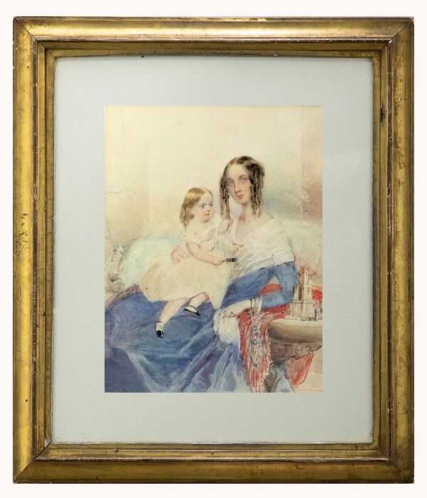Circle of George Chinnery - Early 19th Century Watercolour, Mother and Child