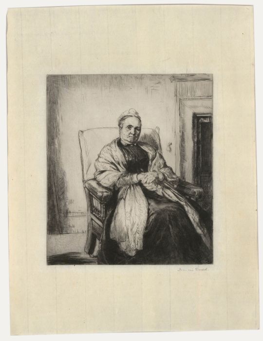 Francis Edgar Dodd (1874-1949) - Etching, Portrait of an Elderly Woman