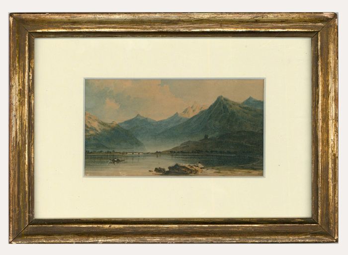 Framed 19th Century Watercolour - Llanberis Lake & Dolbadarn Tower