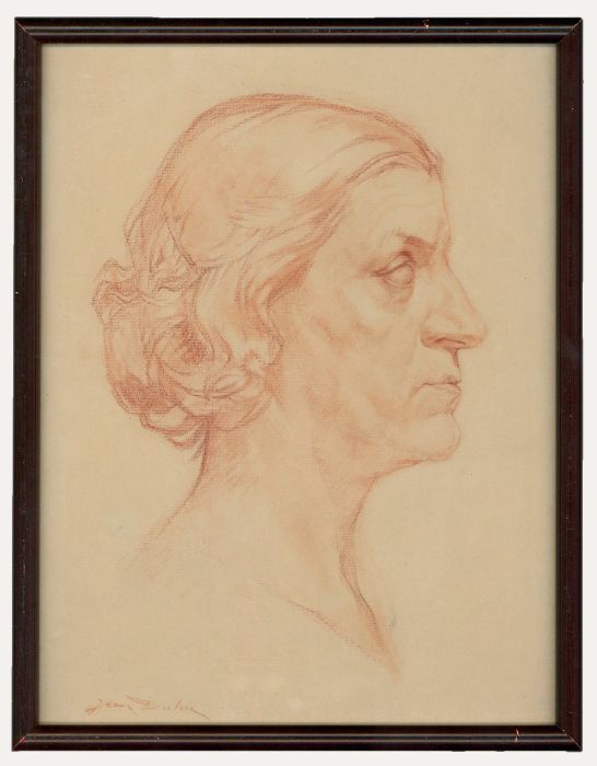 Jean Dulac (1902-1968) - 1942 Watercolour, Portrait of D'Adrienne Dulac-Riche