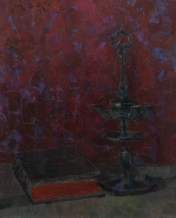 Jean Dulac (1902-1968) - Mid 20th Century Oil, Nature Morte au Livre