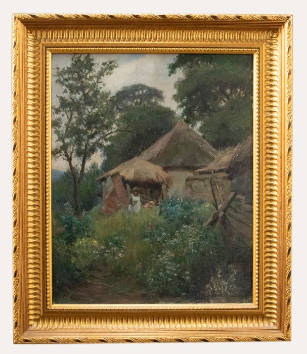 Goodman - Framed Early 20th Century Oil, Foraging