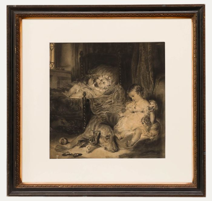 Miss Greenway - 19th Century Charcoal Drawing, Portraits of a Friend's Children