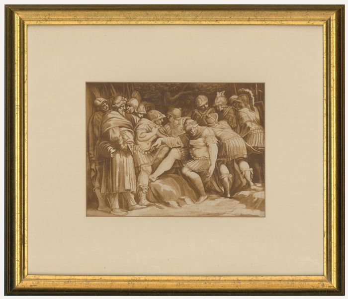 After Caravaggio - Etching, Scipio the Elder Carried by Soldiers