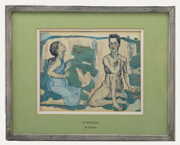 M. Clifford - 20th Century Watercolour, Attraction