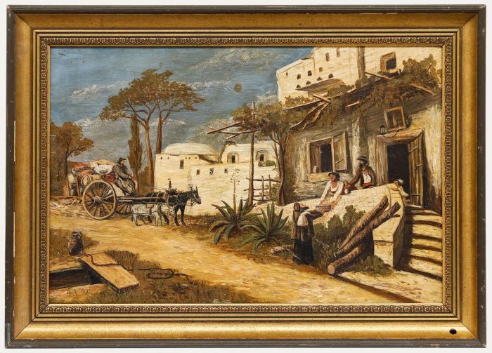 1891 Oil - Mediterranean Village