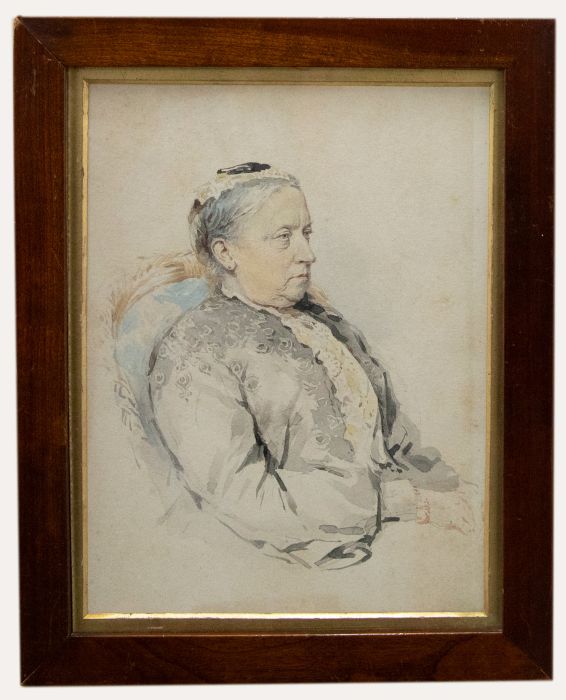 Framed Late 19th Century Watercolour - The Dowager