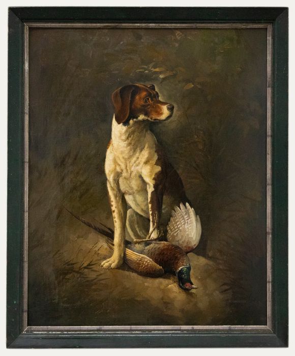 R. Hersey - Framed 20th Century Oil, Gundog with Pheasant