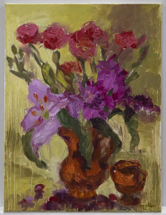 Annelise Firth (b.1961) - Contemporary Oil, Roses & Lilies