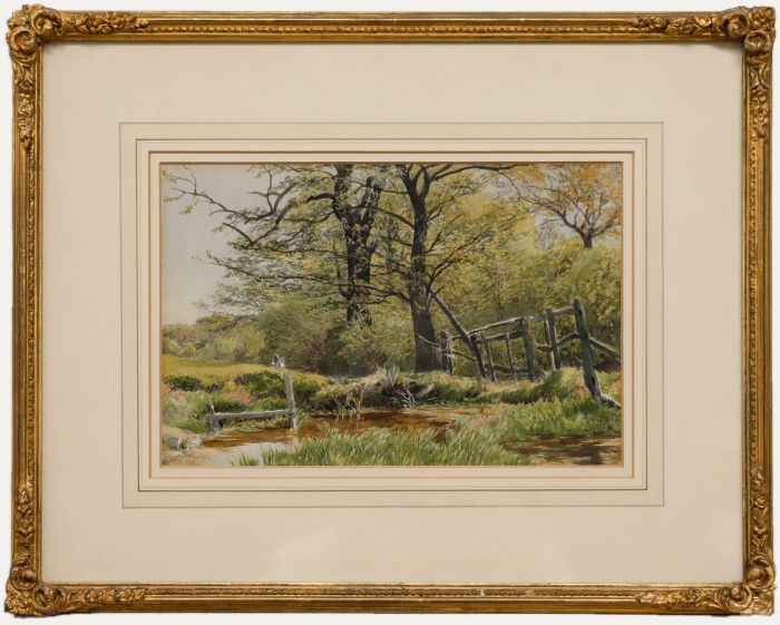 G. Davidson - Framed Late 19th Century Watercolour, On the Woodland Boundary