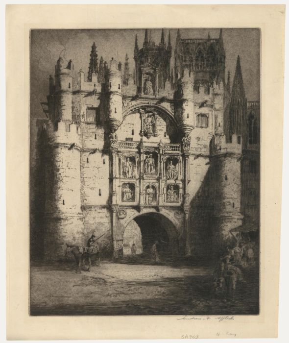 Andrew Fairbairn Affleck (1874-1935) - Etching, Arco de Santa Maria
