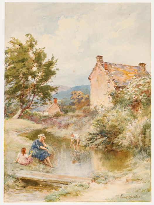 Frederick James Knowles - Early 20th Century Watercolour, Relaxing by the River