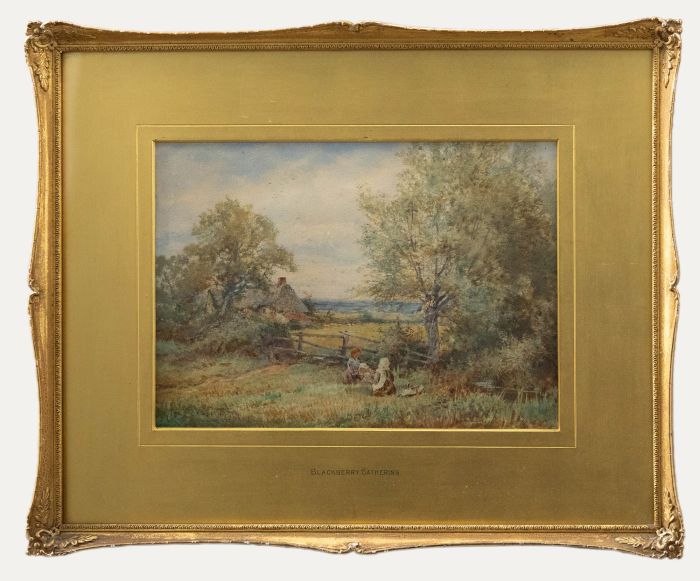 Henry John Sylvester Stannard (1870-1951) - Watercolour, Blackberry Gathering