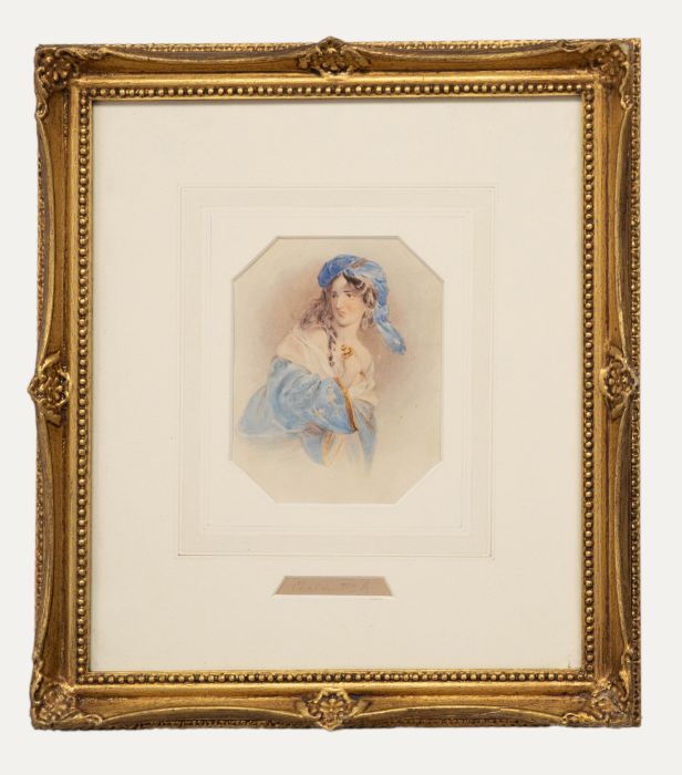 Alfred Edward Chalon RA (1780-1860) - 19th Century Watercolour, Lady with Dagger