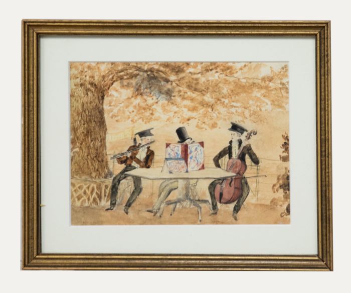 Early 19th Century Watercolour - A Musical Trio