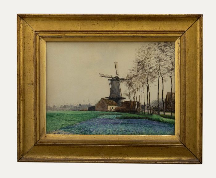 Mima Nixon (1861-1939) - Framed Early 20th Century Watercolour, Crocus Fields