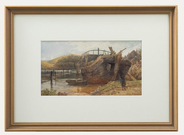 F. Mercer - 1875 Watercolour, End of the Fishing Day