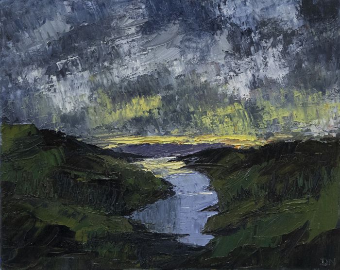 Daniel Nichols - Contemporary Oil, River in the Highlands
