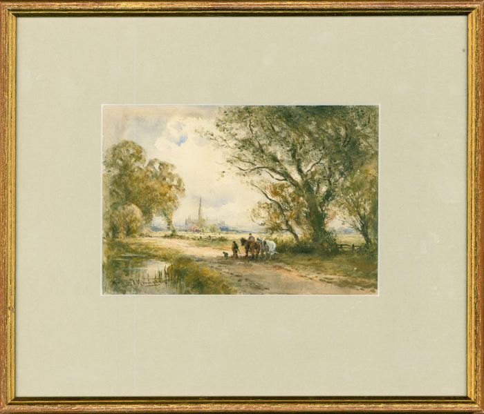 Henry John Kinnaird (1861-1929) - Framed Watercolour, Horses Heading Home