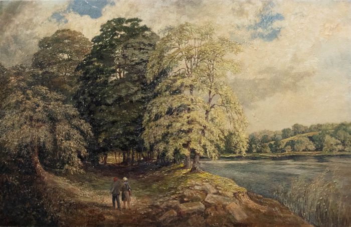 Colin Gillespie Mitchell (1870-1938) - Oil, Figures on a Woodland Path