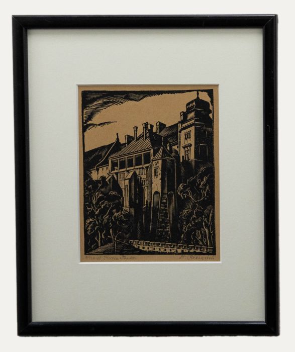 Stanislaw Raczynski (1903-1982) - Framed Mid 20th Century Woodcut, Kurza Stopka
