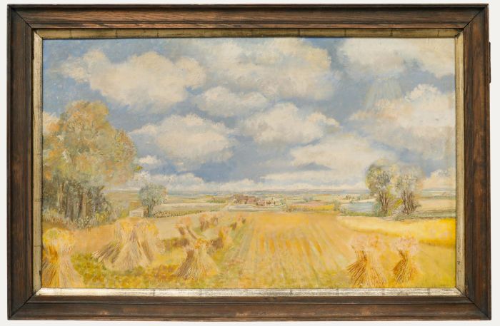 Tom McLean - Framed Mid 20th Century Oil, Above the Village Wheat Field