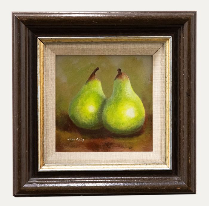 John Ross - Framed  Contemporary Oil, Study of Two Pears