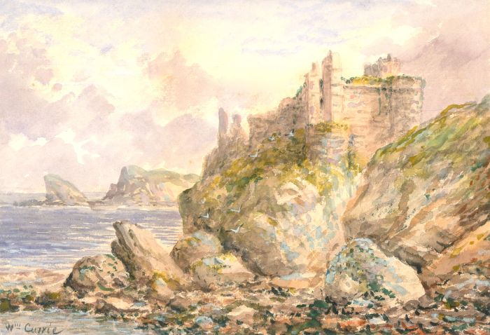 William Currie (1823-1894) - 20th Century Watercolour, Castle on the Cliff