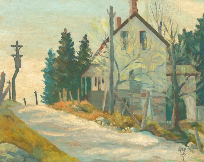 Aspery - Continental School Mid 20th Century Oil, Roadside House