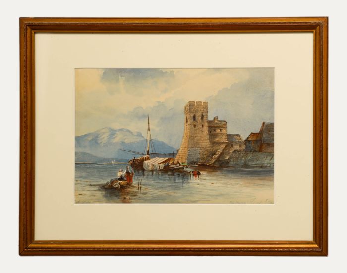 Follower of Paul Marny (1829-1914) - Watercolour, Boats at Saint. Etienne   