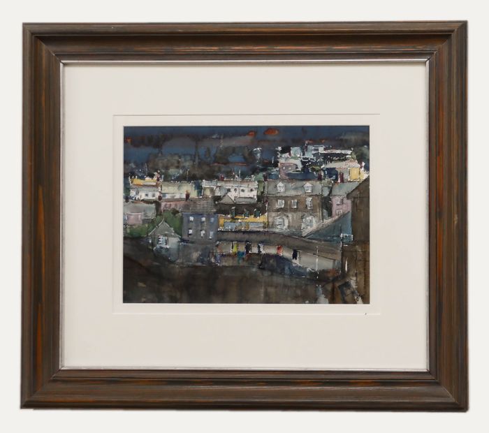 Brian Jones - Framed Contemporary Watercolour, Port Isaac, Cornwall