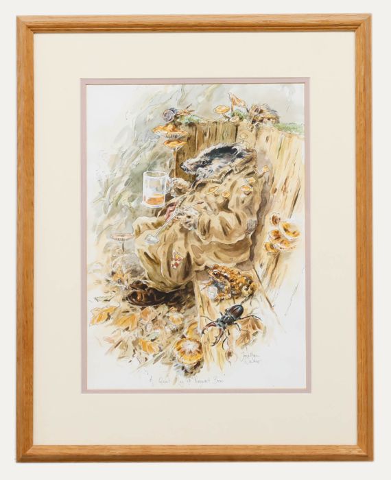 Jonathan Walker - Framed Contemporary Watercolour, A Quiet Mug of Ragwort Brew