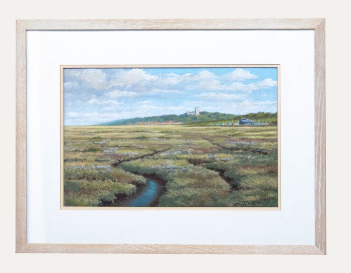 C. J. F. Hayes  - Framed Contemporary Pastel, Blakeney from the Saltmarsh
