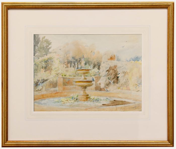 Alfred Henry Hart (1866-1953) - Framed Watercolour, The Fountain