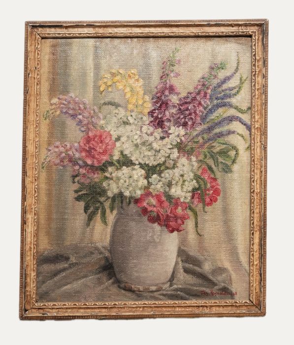 Jan Reynolds - Framed Mid 20th Century Oil, Still Life of Flowers