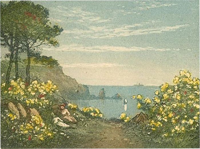 Claude Rowbotham (1864-1949) - Early 20th Century Aquatint, Anstey's Cove