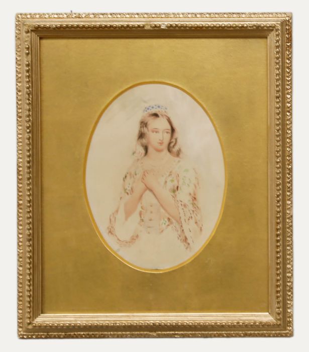 Attrib.Alfred Edward Chalon (1780-1860) - 19th Century Watercolour, Regal Beauty