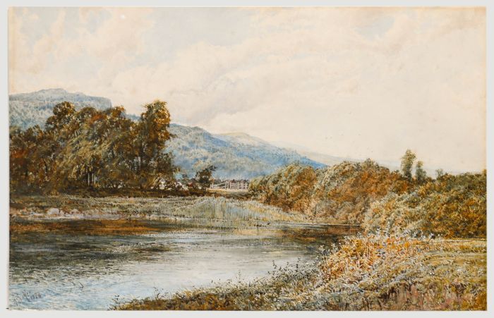 Arthur Suker (1857-1940) - 1878 Watercolour, A River's Bend