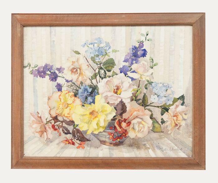 Phyllis I. Hibbert (1903-1971) - Framed Watercolour, Summer Flowers