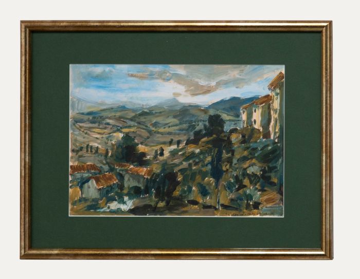 Framed Contemporary Oil - A Landscape near Volterra