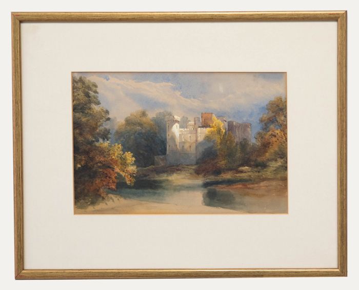 Framed Early 20th Century Watercolour - Scottish Castle on the River