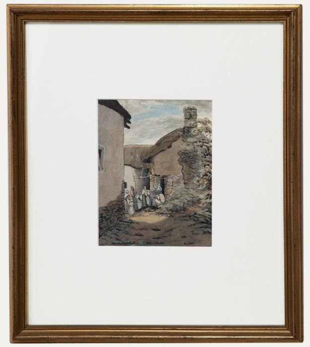E.A. Kitson - Framed Mid 19th Century Watercolour, Figures in an Alleyway