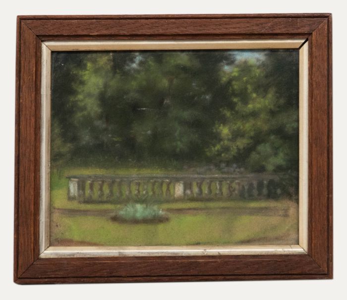 Early 20th Century Pastel - A Formal Garden