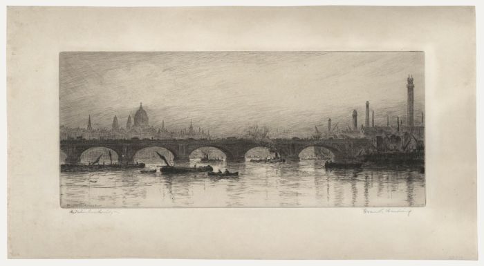 Frank Harding - Early 20th Century Etching, Waterloo Bridge