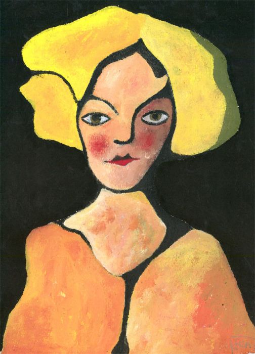 Ben Carrivick - Contemporary Oil, Portrait in Yellow