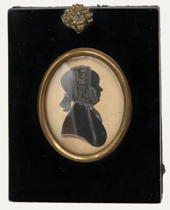 19th Century Watercolour - Lady in a Lace Bonnet