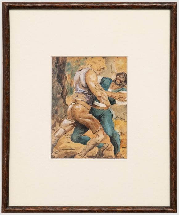 J. F. G. Tod - 1923 Watercolour, The Brawl